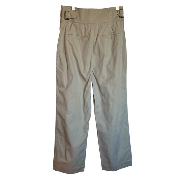 & Other Stories Belted Waist Pleated Trousers Ghurka Waistband Pants Tan Size 10 - Picture 2 of 14